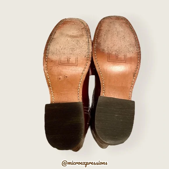 RARE 1960s Frye Vintage Embroider Brown Campus Western Cowboy Floral Stitch Boot - Picture 13 of 15